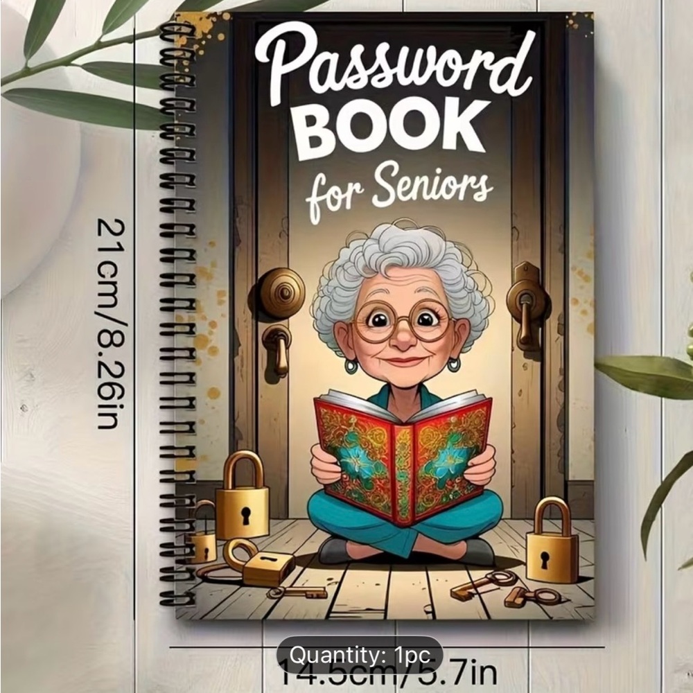 Password Book for Seniors - Illustrated Cover